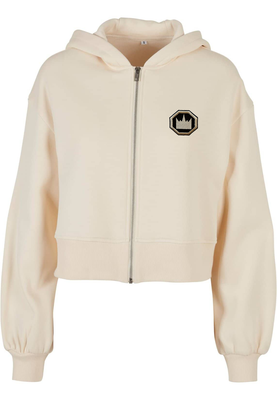 Short Oversized Zip Hoodie Diamond Patch