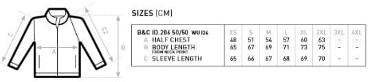 B&C ID206 Sweat-Jacket 50/50