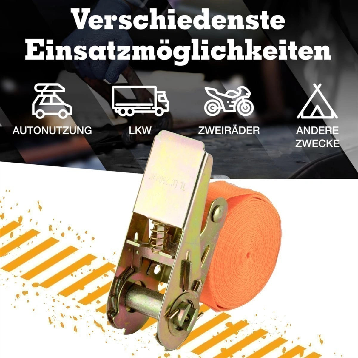 Spanngurt 500 kg 25 mm x 5 m einteilig