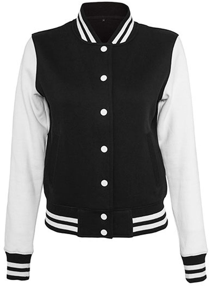 Build Your Brand Ladies` Sweat College Jacket