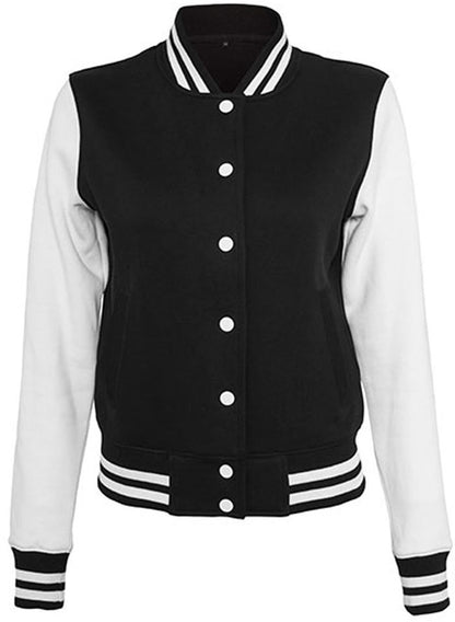 Build Your Brand Ladies` Sweat College Jacket