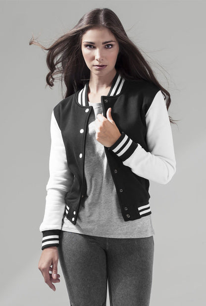 Build Your Brand Ladies` Sweat College Jacket