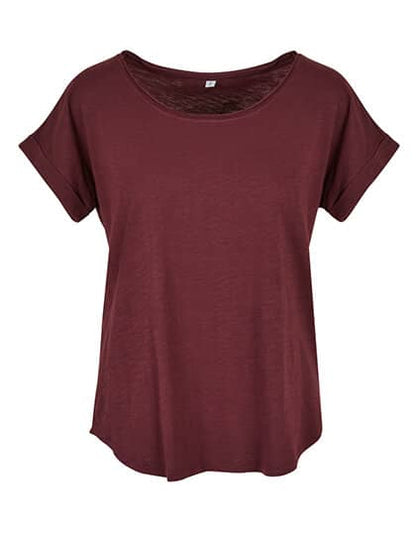 Build Your Brand Ladies` Long Slub Tee