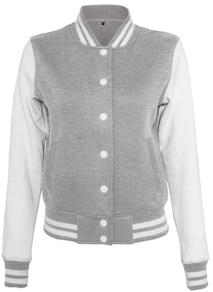 Build Your Brand Ladies` Sweat College Jacket