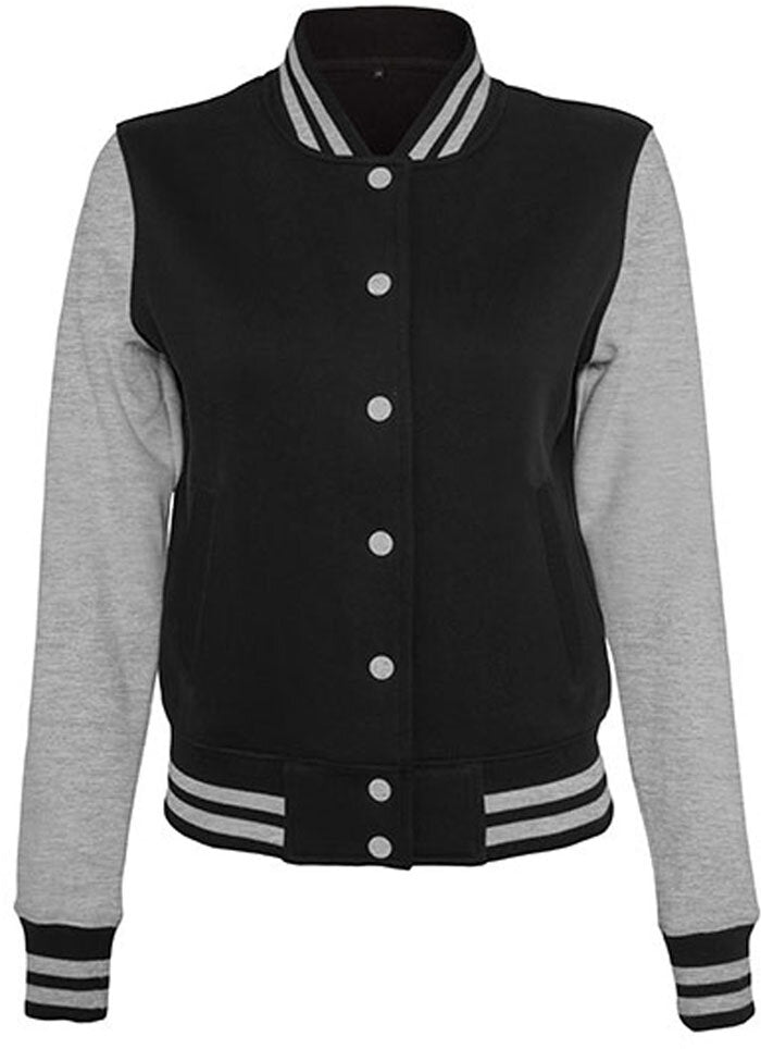 Build Your Brand Ladies` Sweat College Jacket