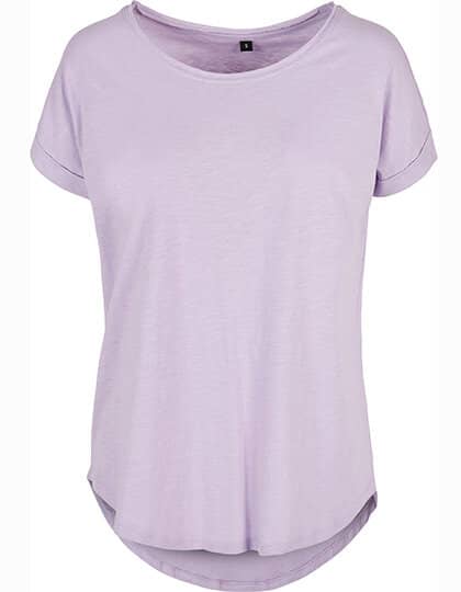 Build Your Brand Ladies` Long Slub Tee