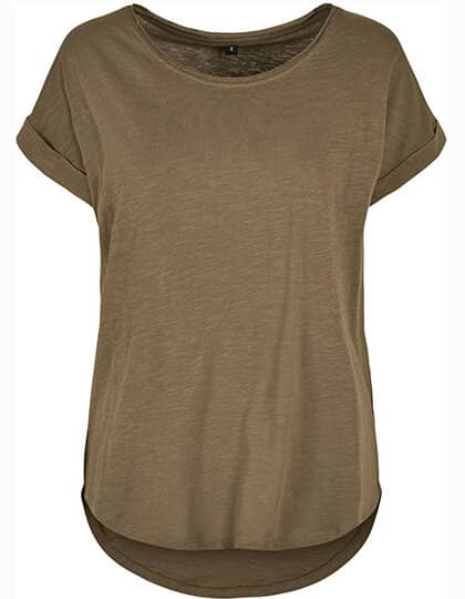 Build Your Brand Ladies` Long Slub Tee