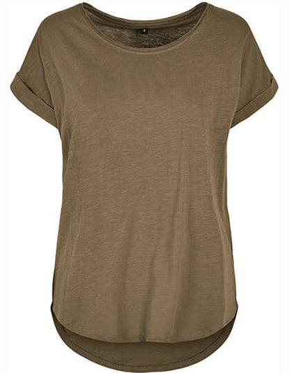 Build Your Brand Ladies` Long Slub Tee