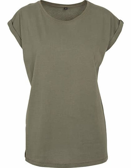 Build Your Brand Ladies` Extended Shoulder Tee