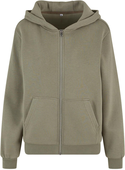 Build Your Brand Ladies Fluffy Zip Hoody