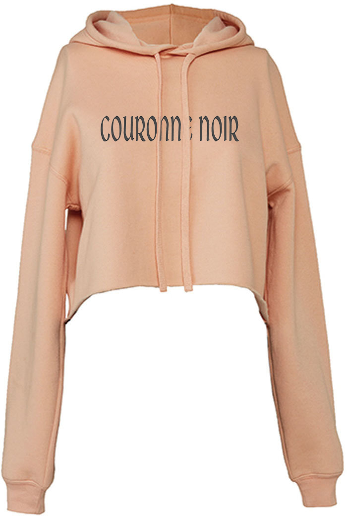 Cropped Fleece Hoodie Couronne Noir