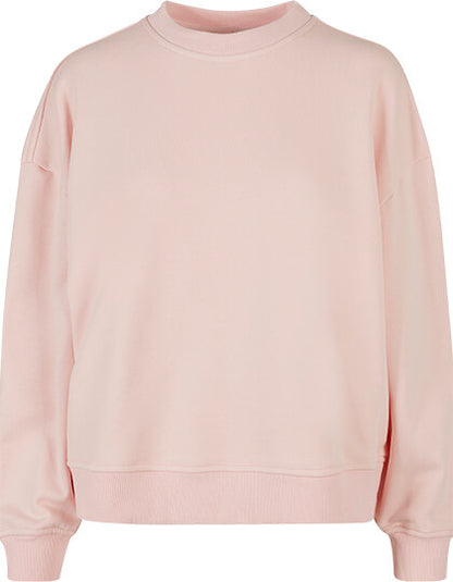 Build Your Brand Ladies Oversized Crewneck Sweatshirt