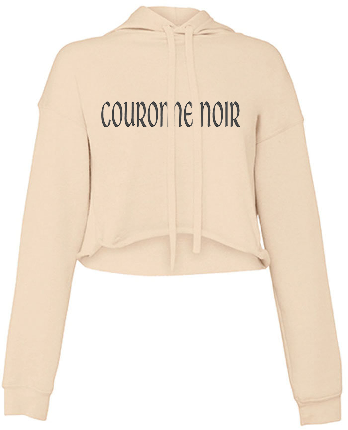 Cropped Fleece Hoodie Couronne Noir