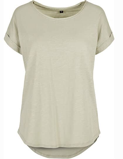Build Your Brand Ladies` Long Slub Tee