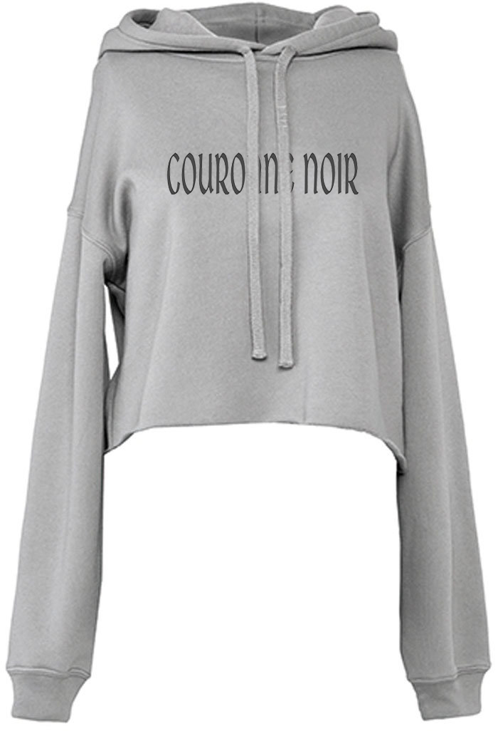 Cropped Fleece Hoodie Couronne Noir