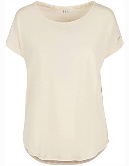 Build Your Brand Ladies` Long Slub Tee