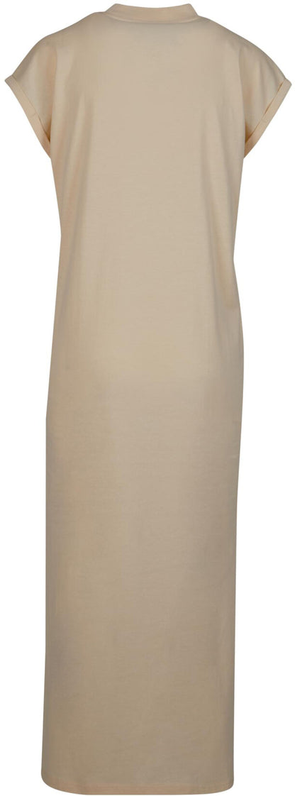 Build Your Brand Ladies Long Extended Shoulder Dress