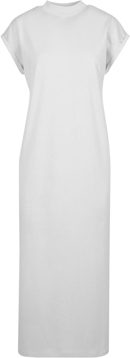 Build Your Brand Ladies Long Extended Shoulder Dress