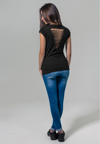Build Your Brand Ladies` Back Cut Tee