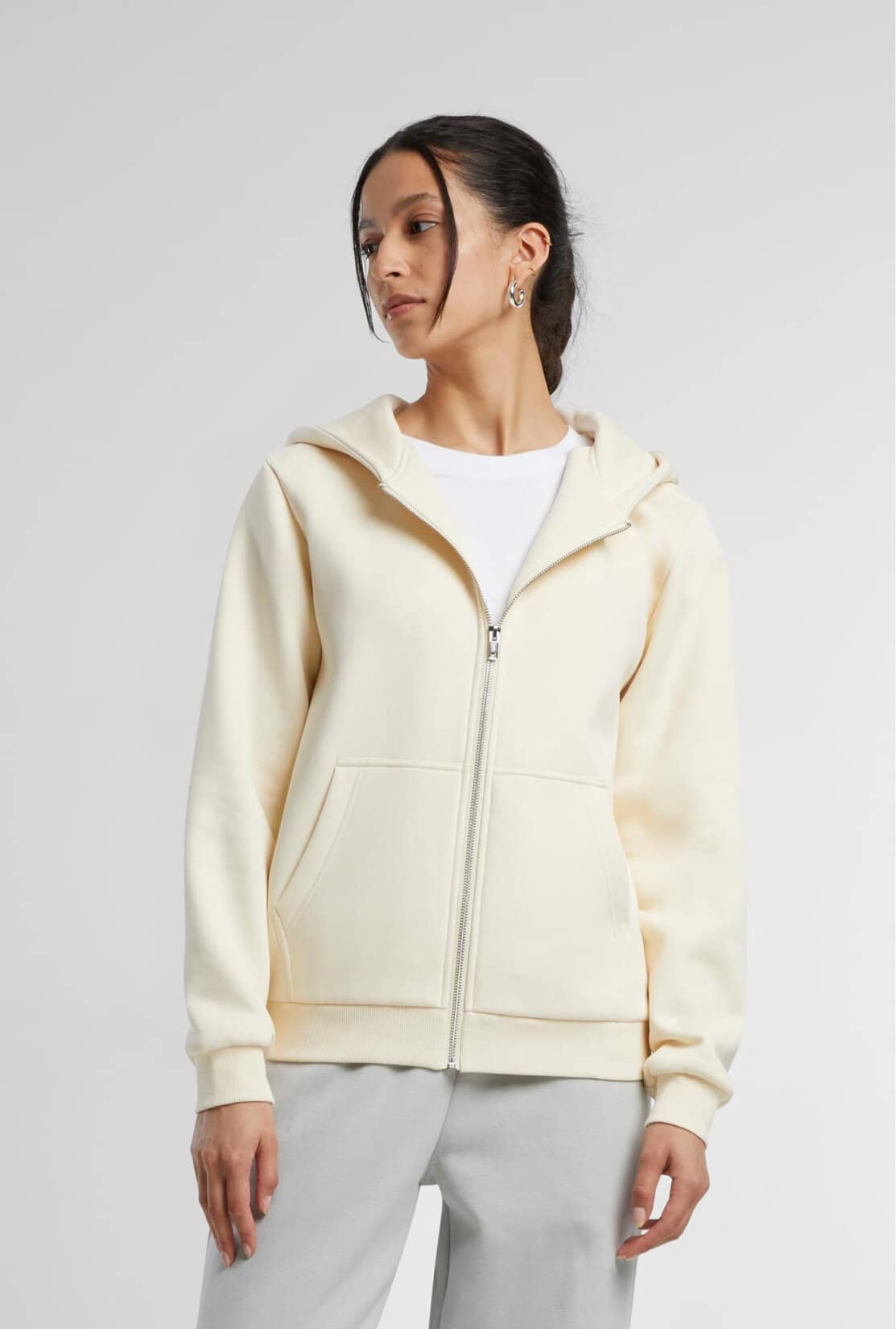 Build Your Brand Ladies Fluffy Zip Hoody