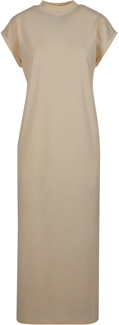 Build Your Brand Ladies Long Extended Shoulder Dress