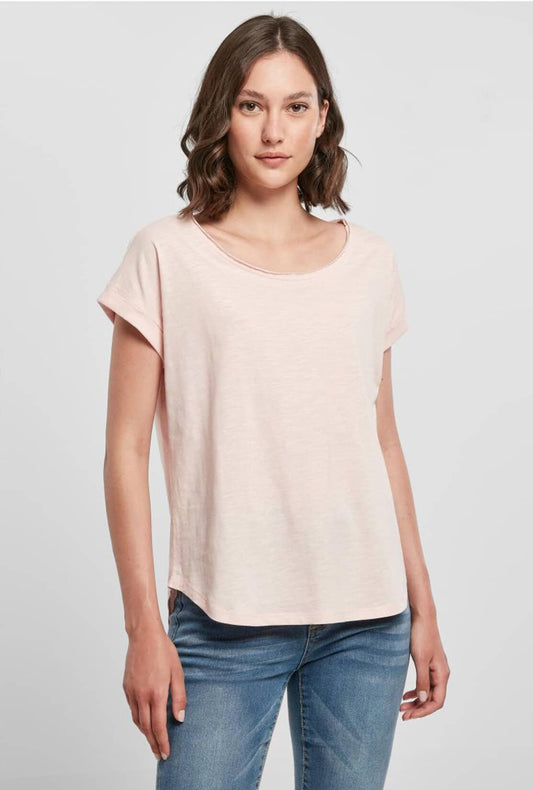 Build Your Brand Ladies` Long Slub Tee