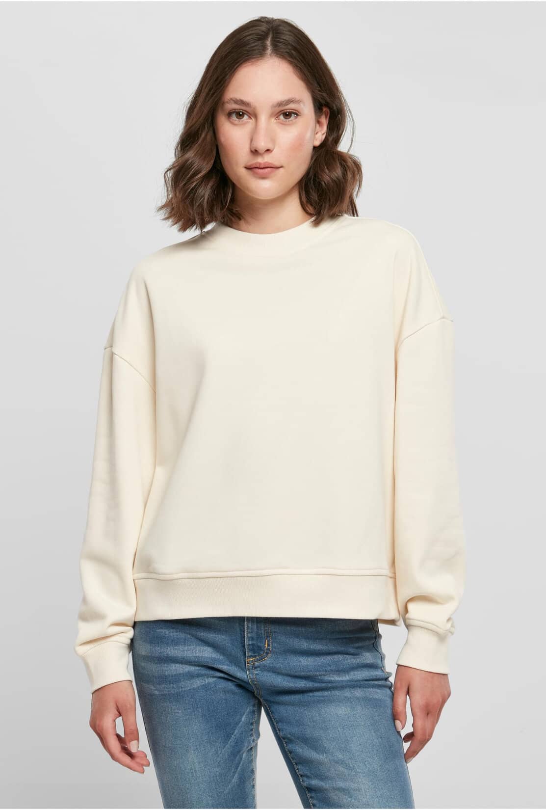 Build Your Brand Ladies Oversized Crewneck Sweatshirt