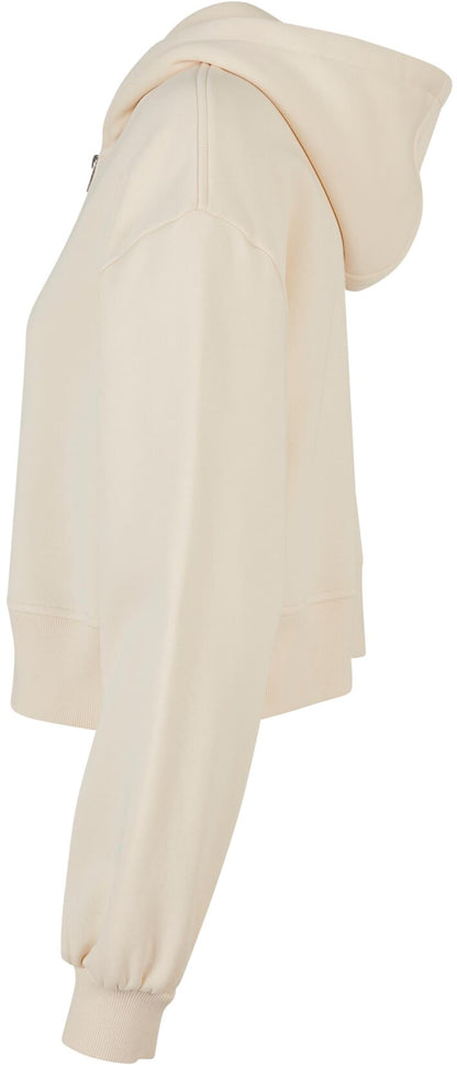Build Your Brand Ladies Short Oversized Zip Jacket