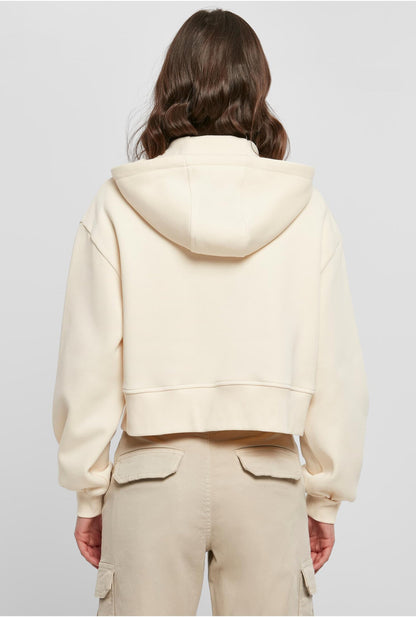 Build Your Brand Ladies Short Oversized Zip Jacket