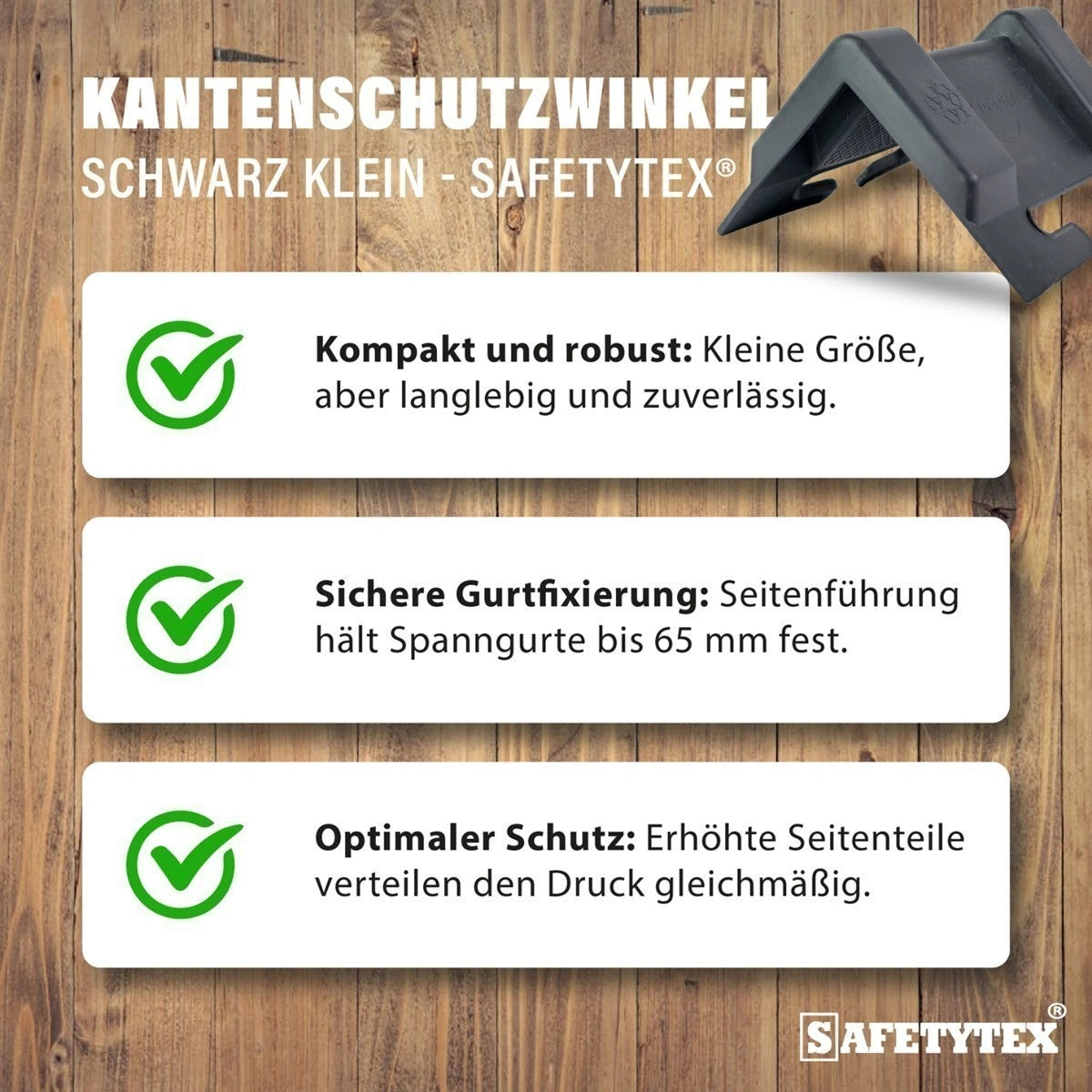 Kantenschutzwinkel schwarz klein - Safetytex®
