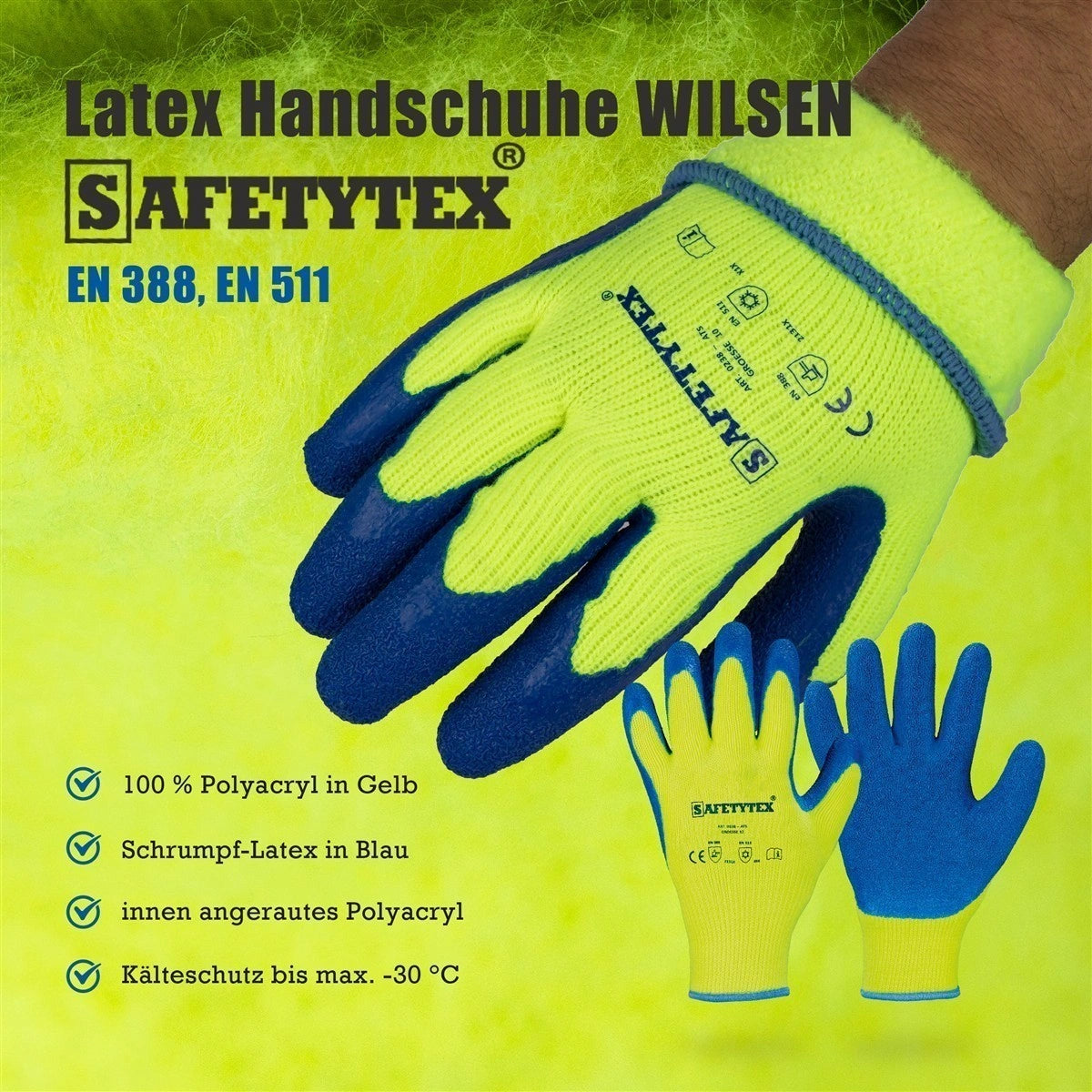 Latex Winterhandschuhe WILSEN - Safetytex®
