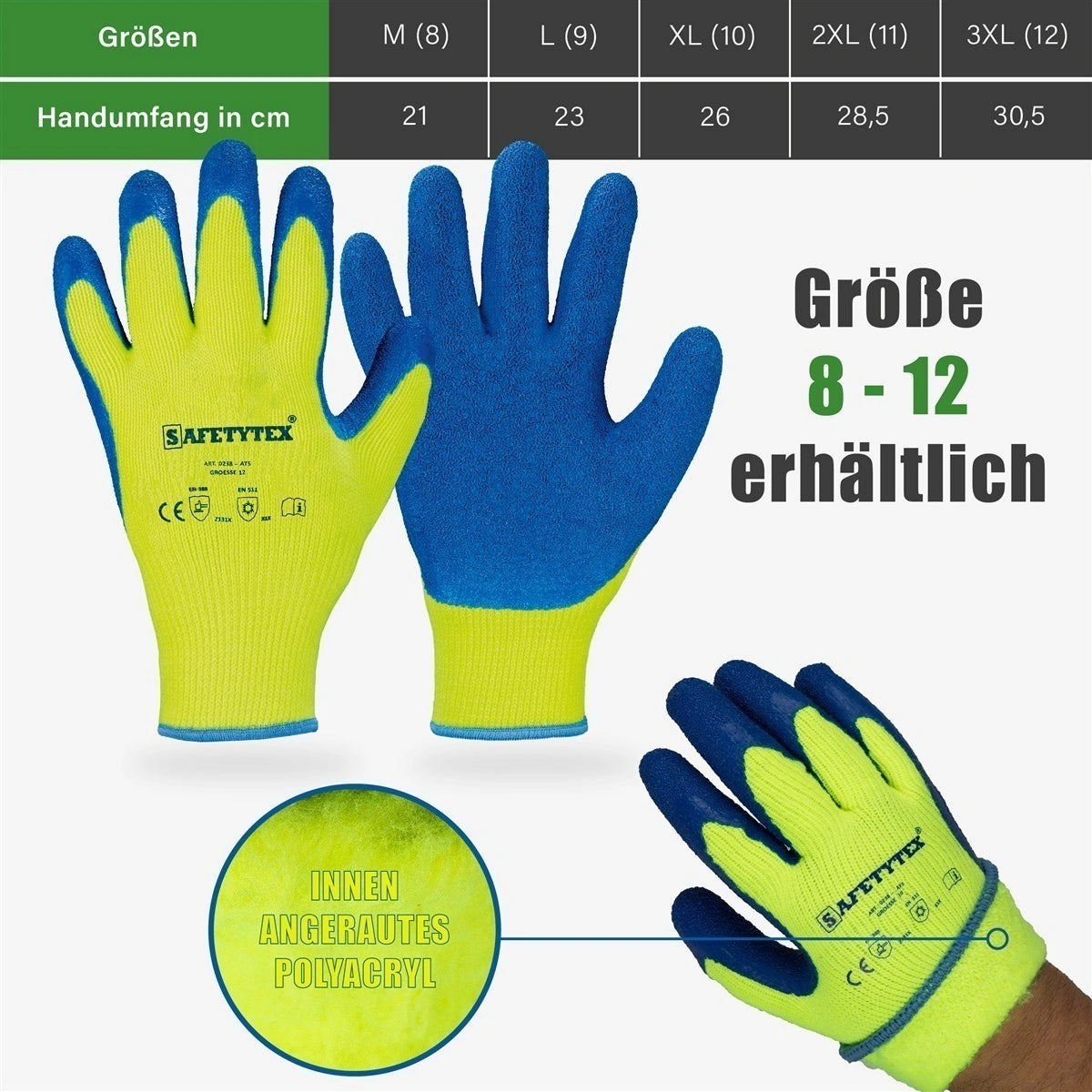 Latex Winterhandschuhe WILSEN - Safetytex®