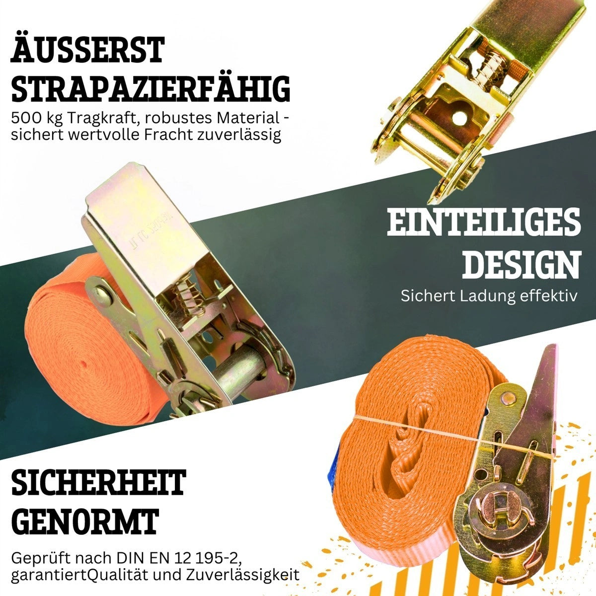 Spanngurt 500 kg 25 mm x 5 m einteilig