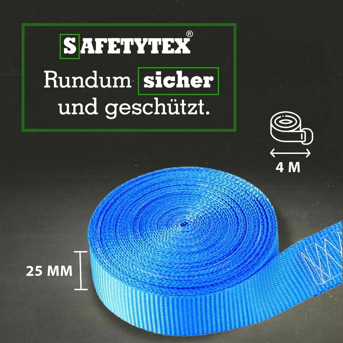 Spanngurt 800 kg 25 mm x 4 m einteilig blau
