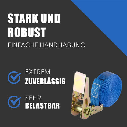 Spanngurt 800 kg 25 mm x 6 m einteilig blau
